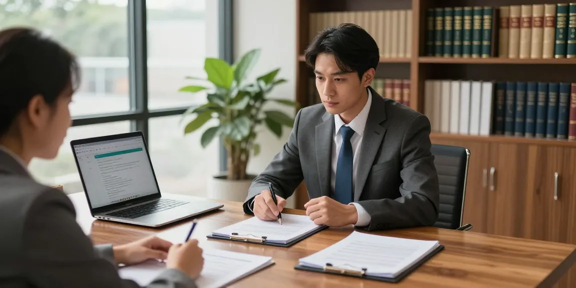Recommended reading advice during a legal consultation in a professional office.