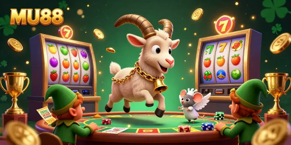 Experience thrilling action at MU88’s festive casino featuring a Krampus goat and dynamic gameplay elements.