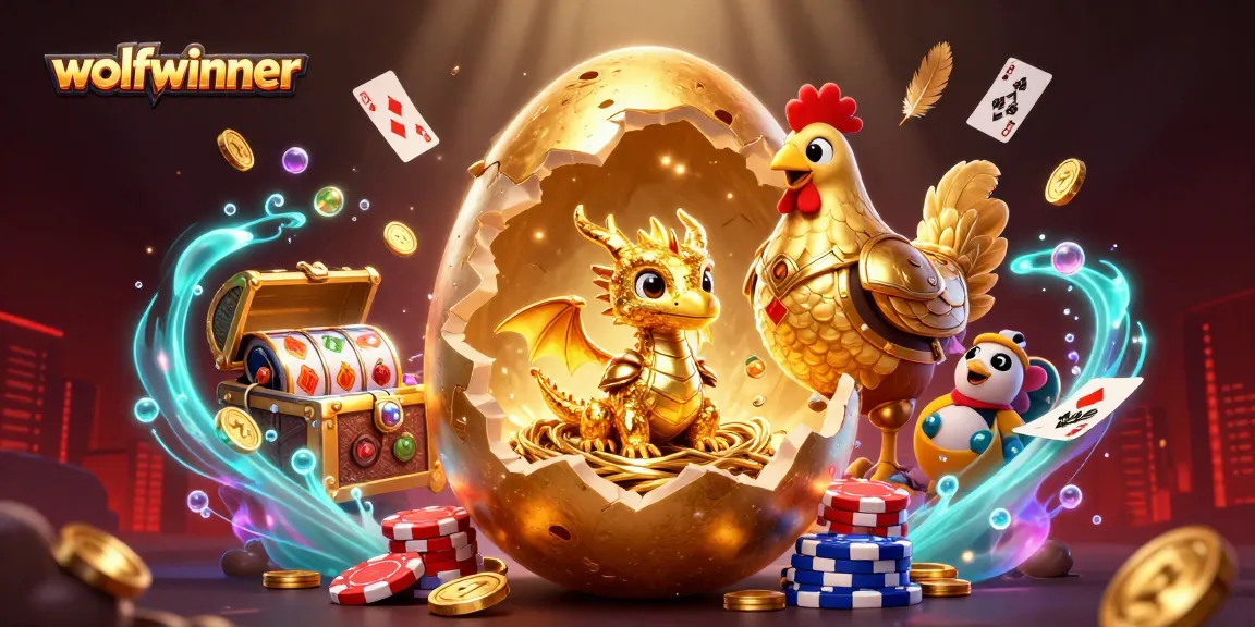 Experience thrilling slots with wolfwinner as a golden baby dragon sits atop poker chips!